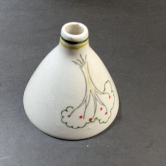 Vintage Hand-Painted Porcelain Funnel With Floral & Veggie Motifs 3.5” Tall Farm - Picture 8 of 9